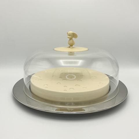 Alessi kaasstolp 1997 design Michael Graves. Gatenkaas en muisje.