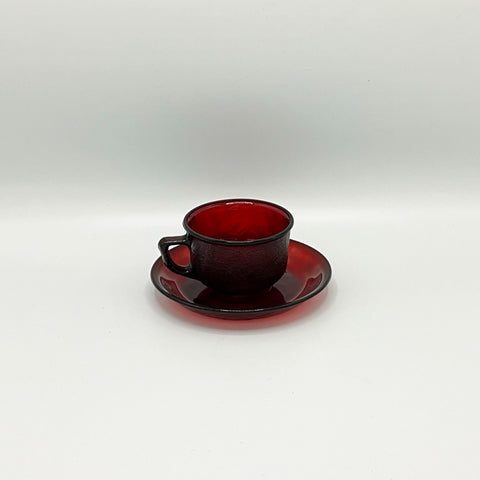 Ruby red colored Acorox Sierra vintage teacup