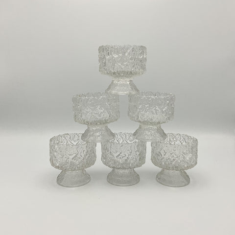 Ice glass or tree bark brutalist glasses from the seventies