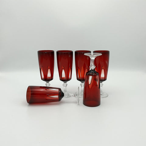 Rubilux glasses for bubbles designed by Durand for Luminarc