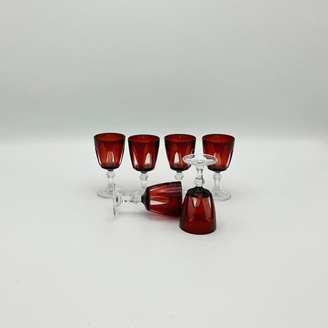 luminarc rubilux smallest gothic goblets in  ruby red
