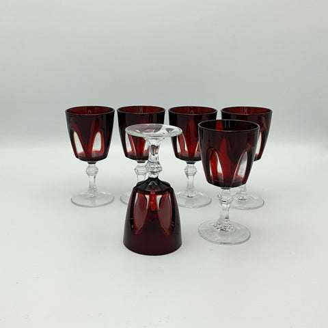 luminarc rubilux gothic ruby red wine goblets