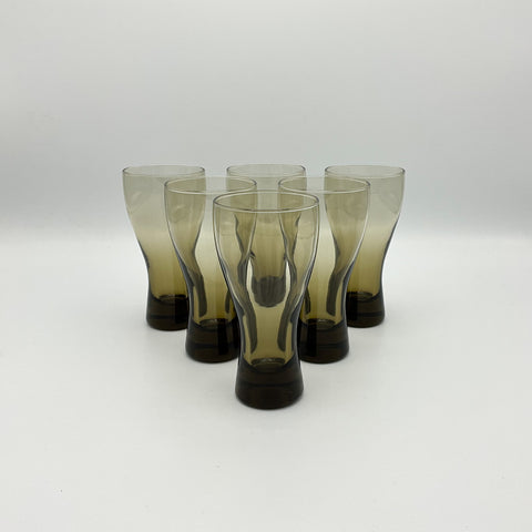Set of 6smoked luminarc soda glasses