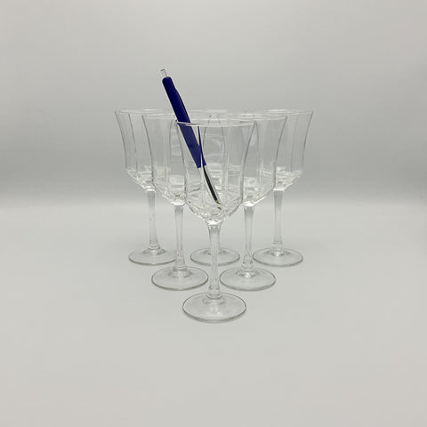 Octime wine glasses vintage set of 6 with clear stem