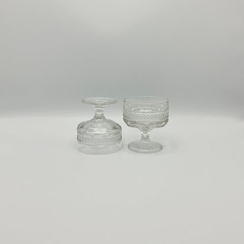italian pressed depression glass dessert set