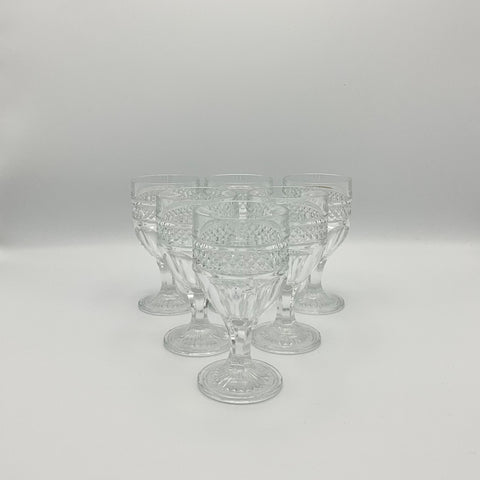 pressed depression glass italian goblets