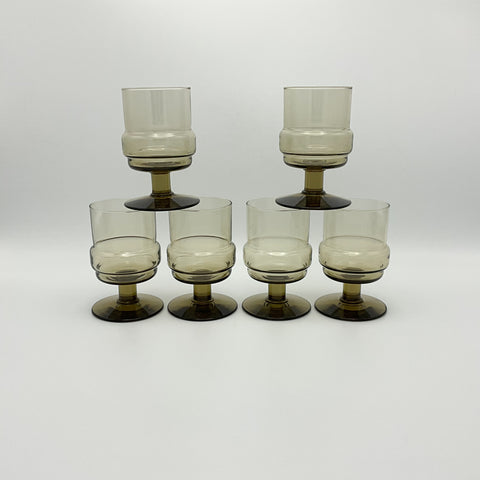 Willem Heesen for Royal Leerdam vintage glasses smokey