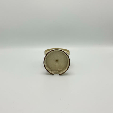 Ceracron Melitta Holstein sugar bowl with lid in beige, close-up inside of lid