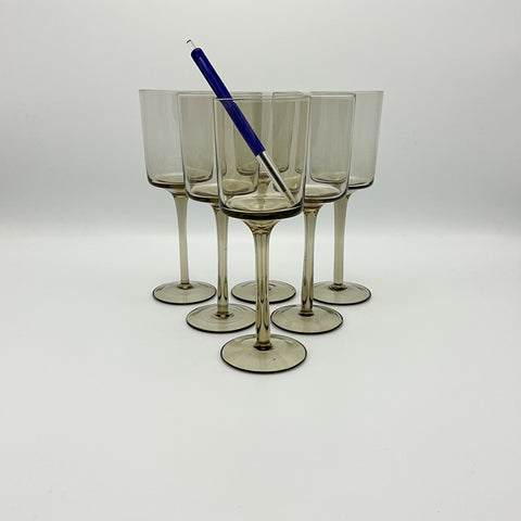 set of 6 smoked glasses pen for reference