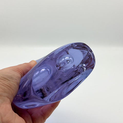 Detail of bottom of vintage bohemian glass vase by Miloslav Klinger for ZBS.
