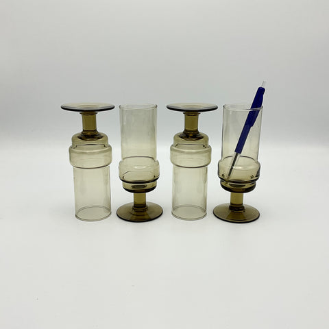 fumed glasses with pen for reference