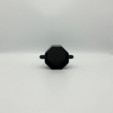 octagonal hardened glass black bowl by Arcoroc from the Octime series