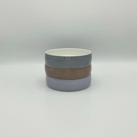 Arzberg block chromatics bowls in grey lila and taupe