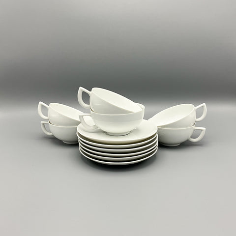 Lutz Rabold City set of 6 tea cups and csaucers. Memphis style eighties vintage
