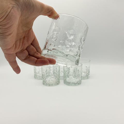 Vintage structured bubble glasses, low tumber model made for BP