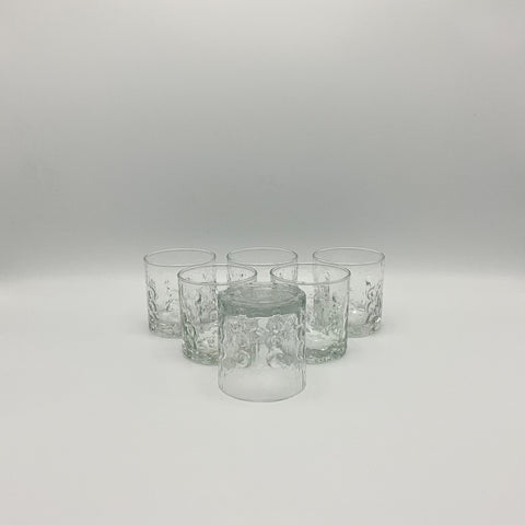 Vintage retro BP glazen set van 6 whisky of rumglazen