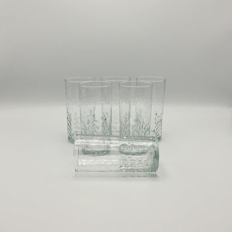 Set van 6 vintage BP glazen met bubbels