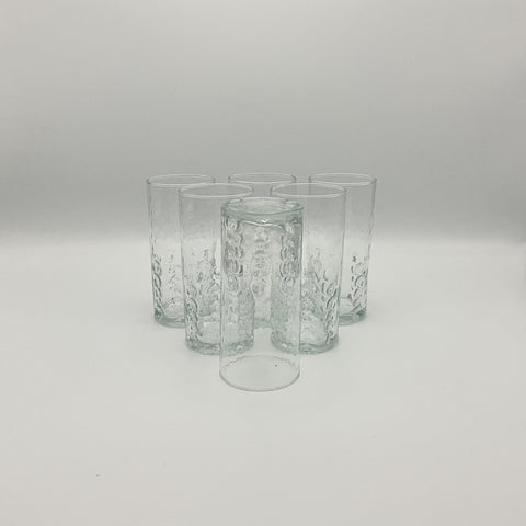 set of 6 vintage BP soda glasses with bubbly structure