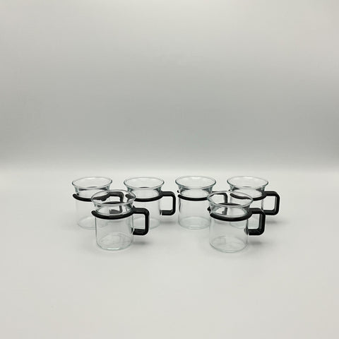 Iconic Danish design espresso mugs with black handles. Carsten Jørgensen for Bodum. Captain Picard used them in Star Trek