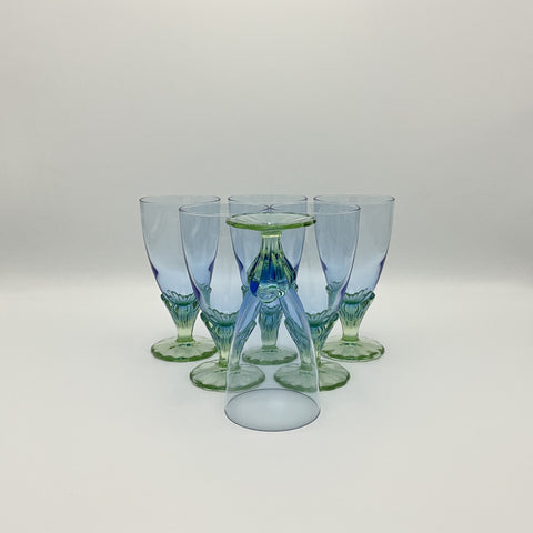 Bahia goblets by Bormioli, also known as mermaid glasses