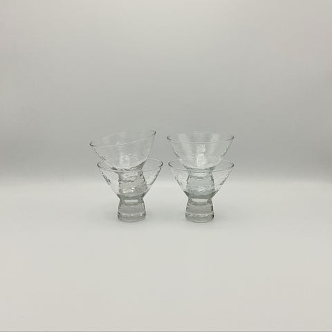 Set of 4 Durobor Helsinki dessert or cocktail glasses. Made in Belgium