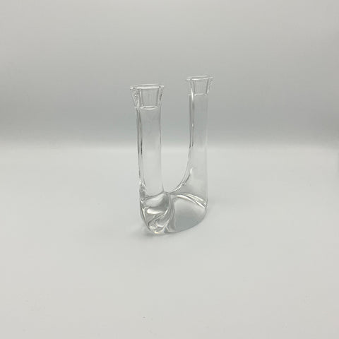 vintag scandinavian design candlestick in clear glass