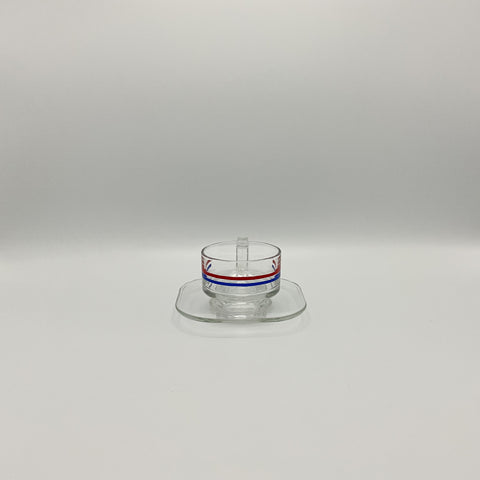 Italora Arno cup and saucer with red and blue stripe. Vintage collectors item.