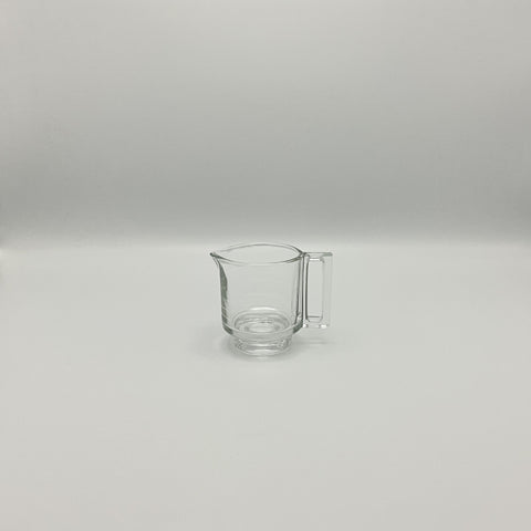 Joe Coombo Arno creamer in clear pressed glass. Italian modernism.