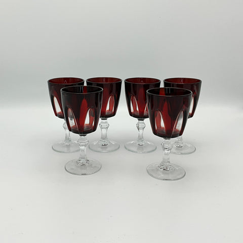 luminarc rubilux gothic ruby red wine glasses