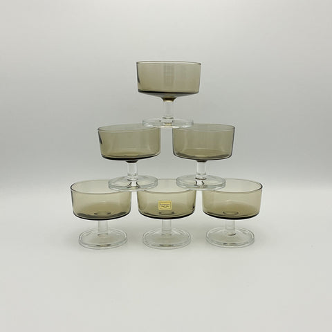 Set of 6 Luminarc Cavalier Suede coupes