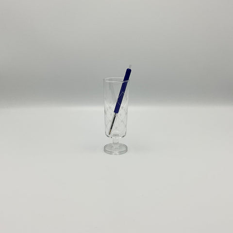 Cavalier suede champagne flute with engraved stars and pen for reference