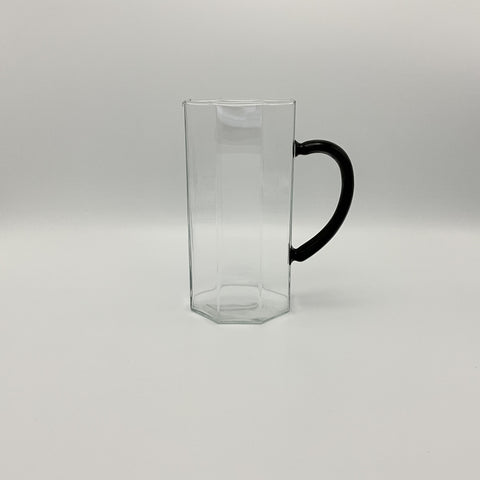 stylish vintage jug from the Octime series. Octagonal form with black handle. 