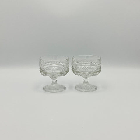 italian pressed depression glass sundae set