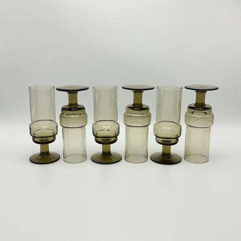 Set van 6 Royal Leerdam champagne glaasjes design Willem Heesen