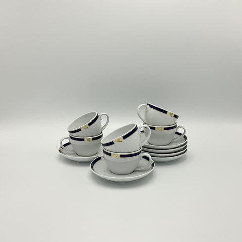 Sabena cups and saucers with Sky Bird logo (set 6)