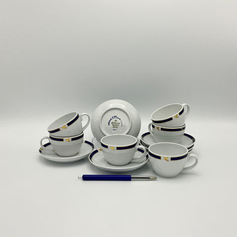 Sabena cups and saucers with Sky Bird logo (set 6)