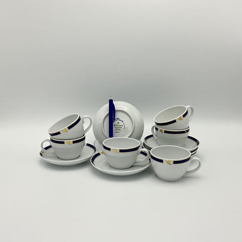 Sabena cups and saucers with Sky Bird logo (set 6)